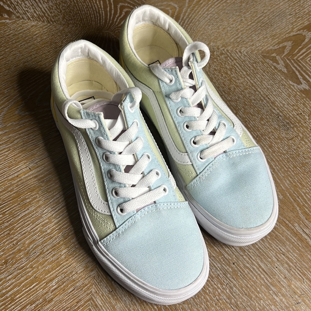 VANS Old Skool Skate Shoe - Pastel Color-Block Kids 3